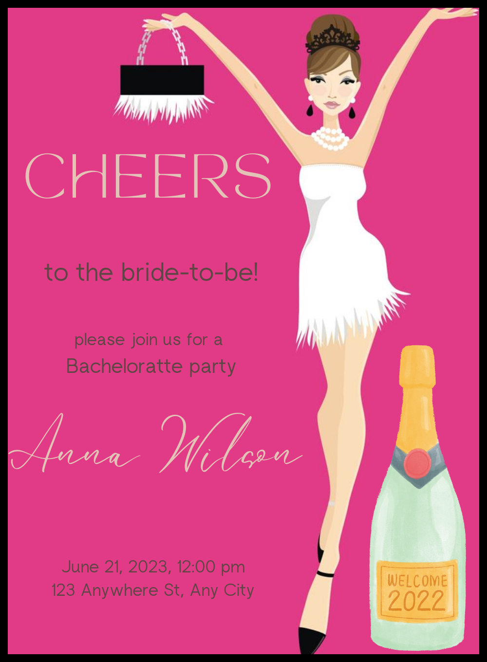 Pink Love Bachelorrette Party Invitation-AABCP016