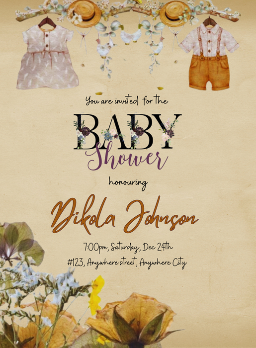 Pink Love Baby Shower Invitations-AABSW018