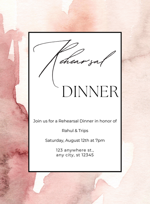 Pink Petals Rehearsal Dinner Invitation-AARES006