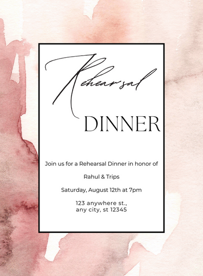 Pink Petals Rehearsal Dinner Invitation-AARES006