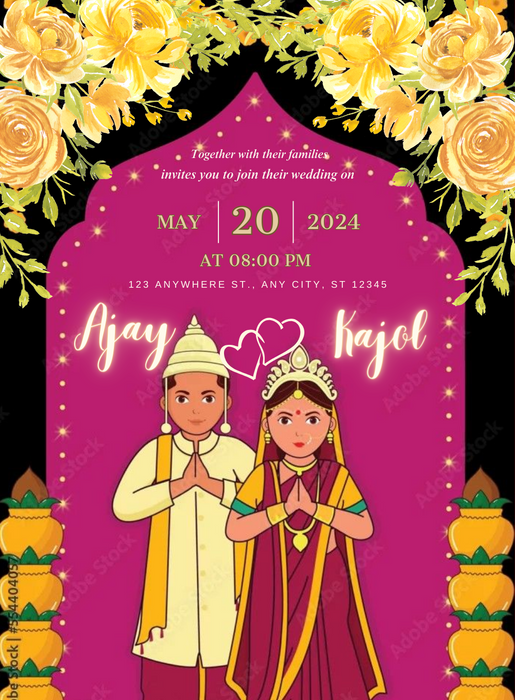 Pink Traditional Bengali Wedding-King of Cards