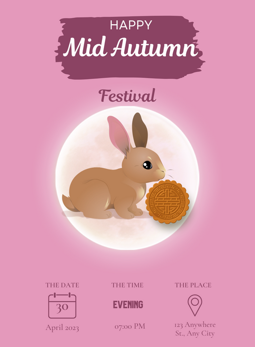 Pink and Playful mid-autumn festival Invitation-AAMID005
