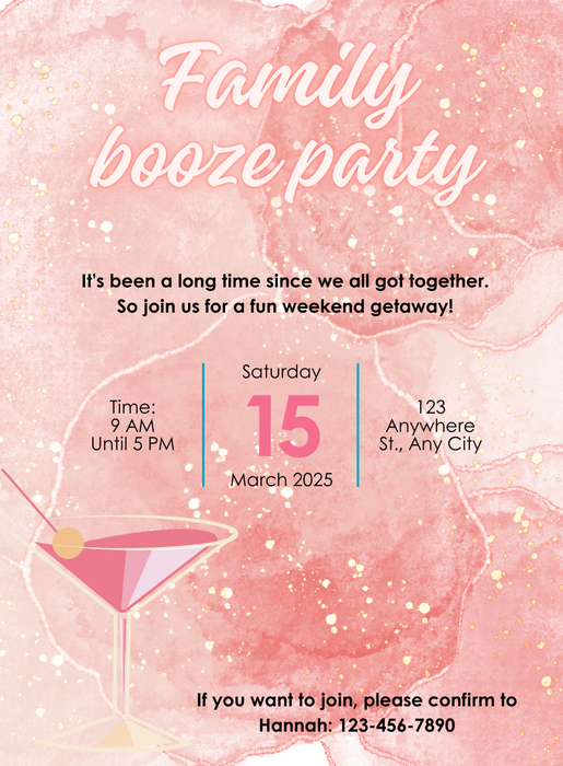 Pinktastic Fiesta Family Booze Night Invitation-AAFOO005