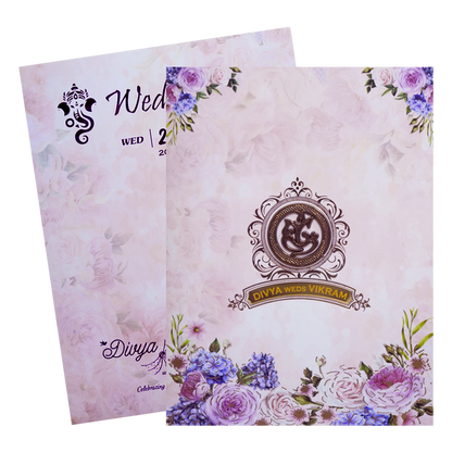 Colourful Floral Wedding Card With a Gold Touch-KNKC4061-King of Cards
