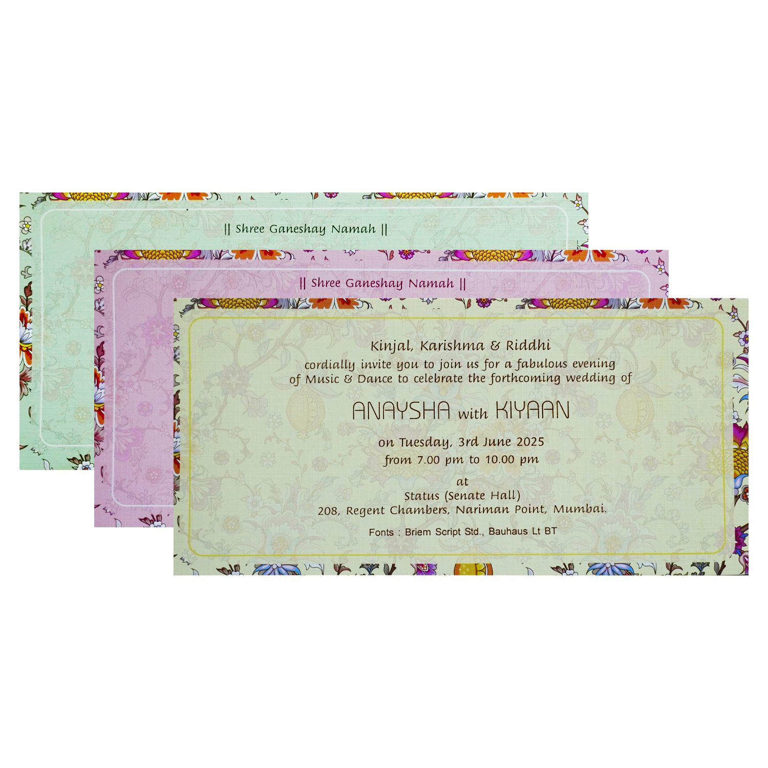 Soft Green Floral Wedding Box-KRC30030