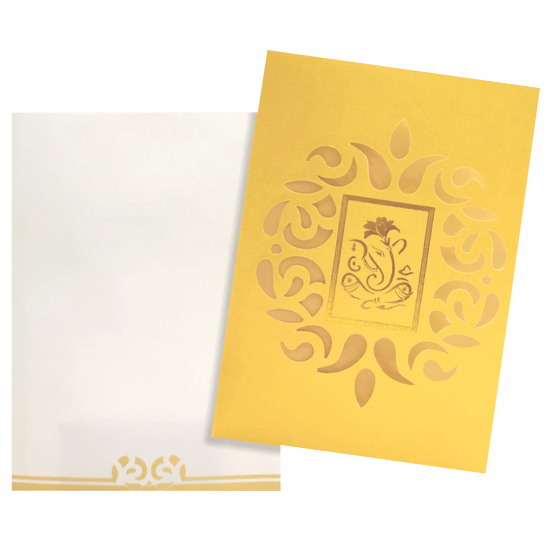 Gold Die Cut Floral Invitation