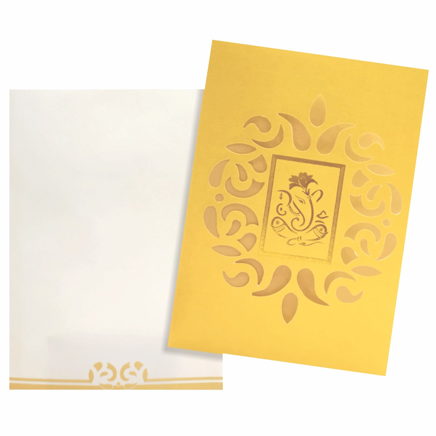 Gold Die Cut Floral Invitation