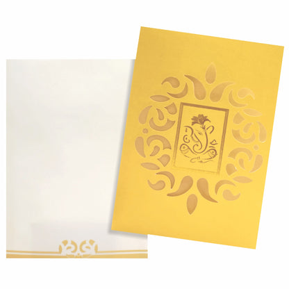 Gold Die Cut Floral Invitation