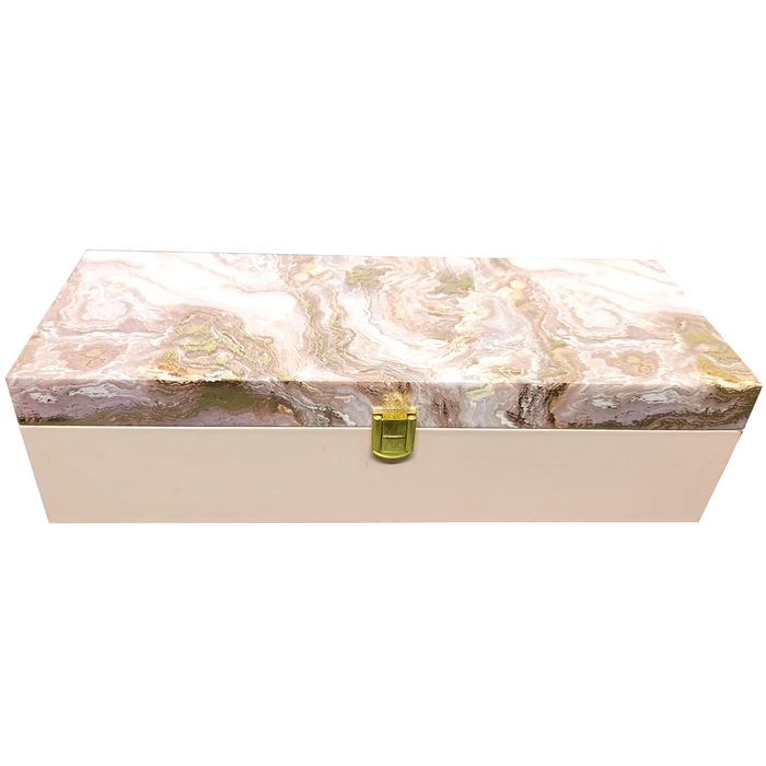 Beige Elongated Box Invitation-KBX0202-King of Cards