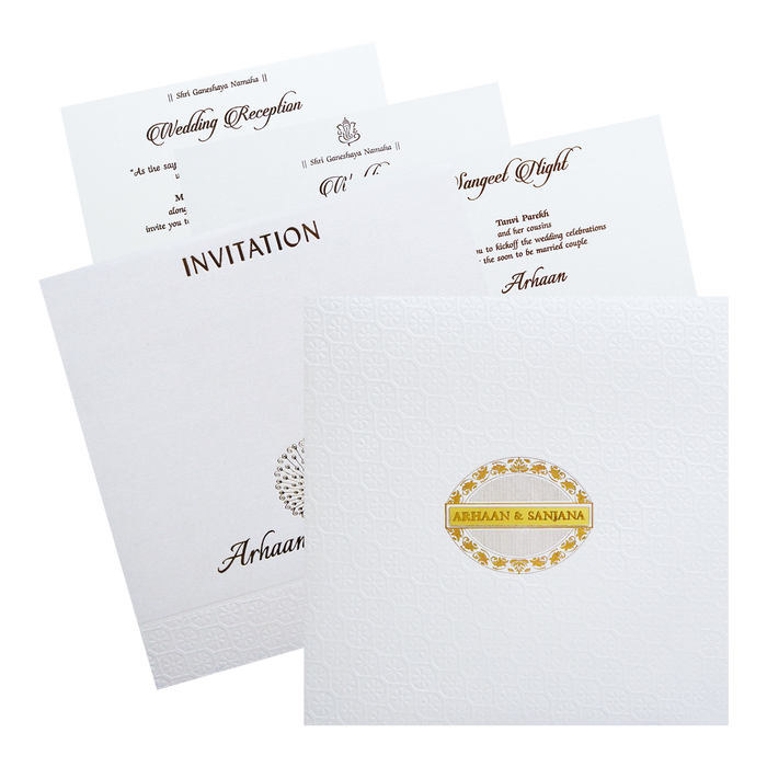 Creamy White Padded Invitation-King of Cards