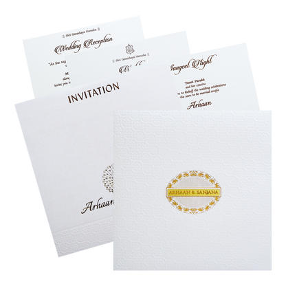 Creamy White Padded Invitation-King of Cards