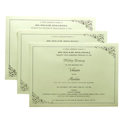 White Lotus Padded Invitation Card-King of Cards