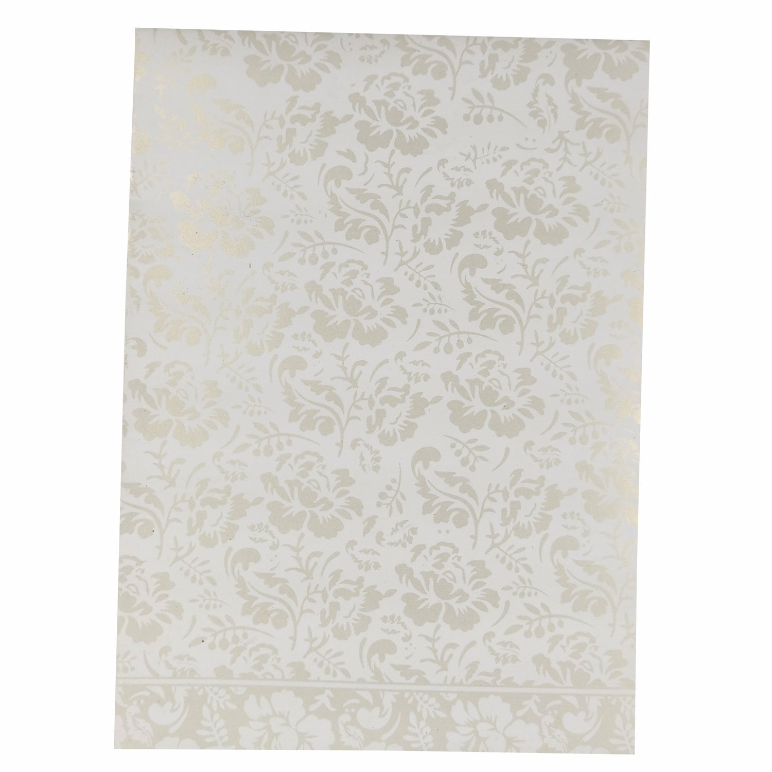White Jumbo Screen Embossed Floral With Gold Foiling-KNK40500