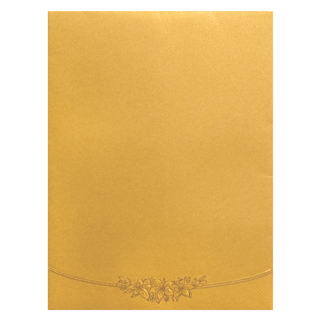 Golden Shimmery Ganesha Wedding Card-KNK2293