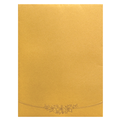 Golden Shimmery Ganesha Wedding Card-KNK2293