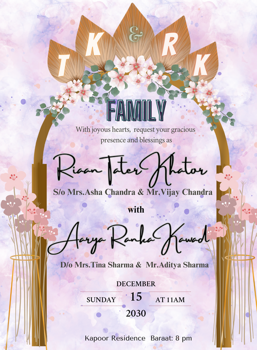 Purple Bliss Hindu Wedding Invitations-AAHWI018