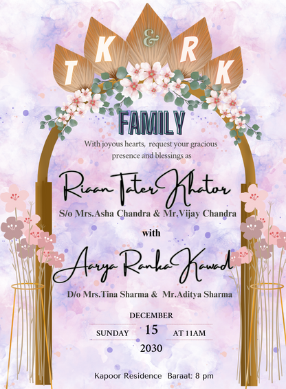 Purple Bliss Hindu Wedding Invitations-AAHWI018