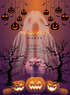 Purple Ghost Holloween Invitation-AAHOO017