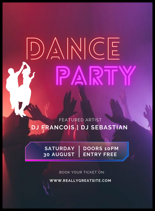 Purple Hands Dance Party Invitation-AADPI020