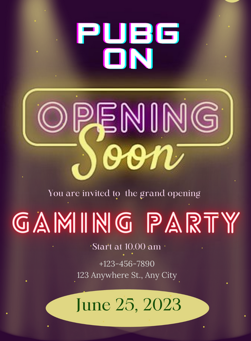 Purple Light Grand Opening Invitation-AAGOI011