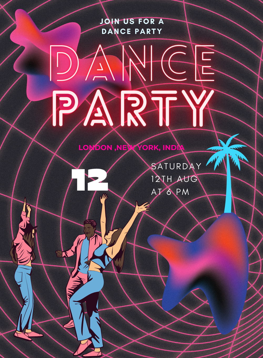 Purple Passion Dance Party Invitation-AADPI019
