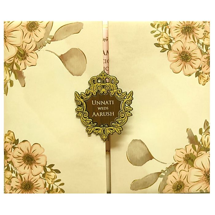 Light Pale Brown Padded Invitation-King of Cards