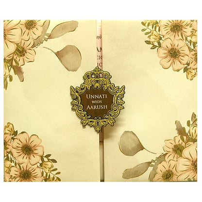 Light Pale Brown Padded Invitation-King of Cards