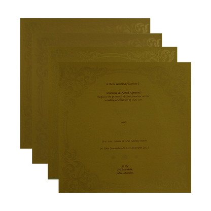 Golden MDF Marriage Card-KPR09280