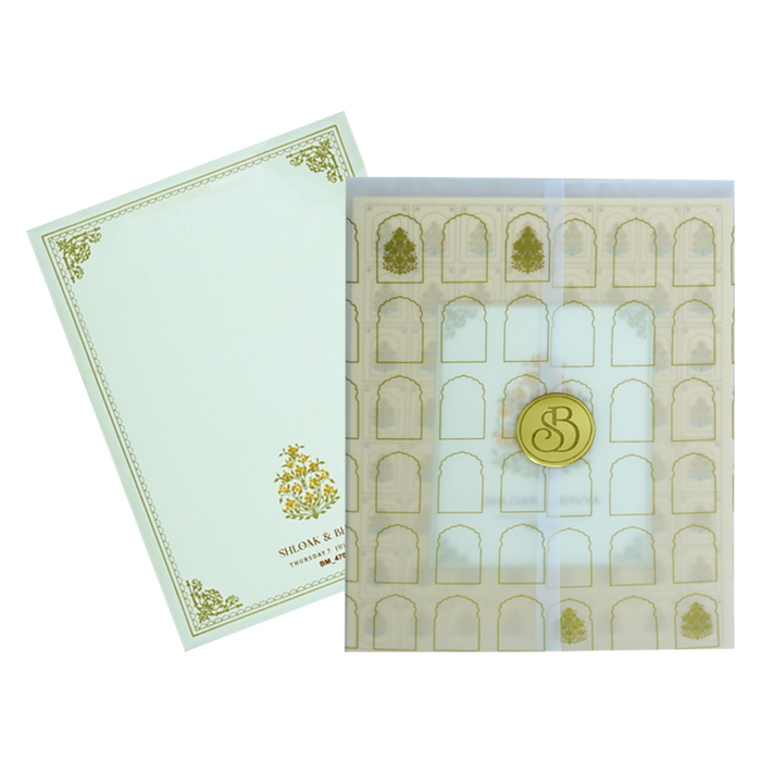 Cream Tracing Sheet Wedding Card Design-King of Cards