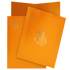 Selling Orange envelope with ganesha peint on cover folding insert invitation card online. Buying invitation cards made easy with King of Cards! ? Customer Support ? Home Delivery