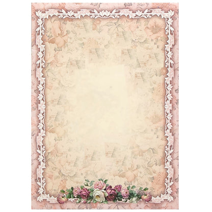 Cream Pink Floral Wedding Card - KNCP254P