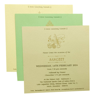 Green Padded Nameplate Invitation Card-KRC29380