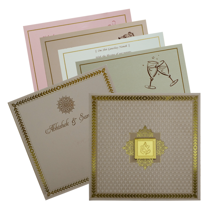 Light Brown Ganesha Wedding Card-King of Cards