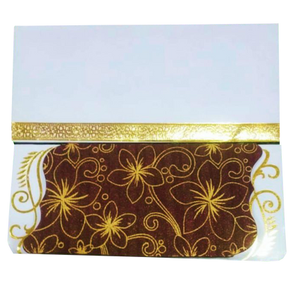 Check out the collection of Whote and brown personal with gold border  invitation card at best price. &amp;