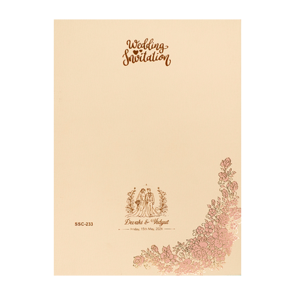 Pink Floral Jaali Padded Wedding Card-KSSC2330