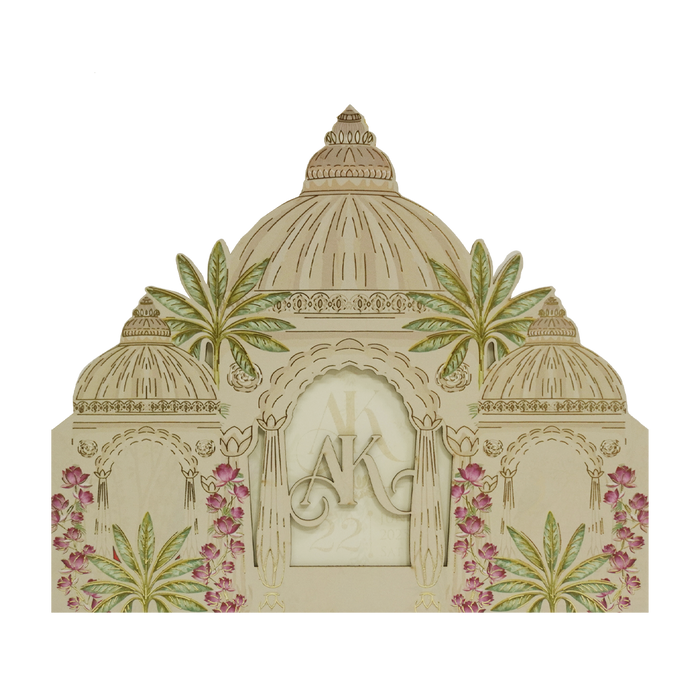 Cream Laser Cut Arch MDF Marriage Card-King of Cards