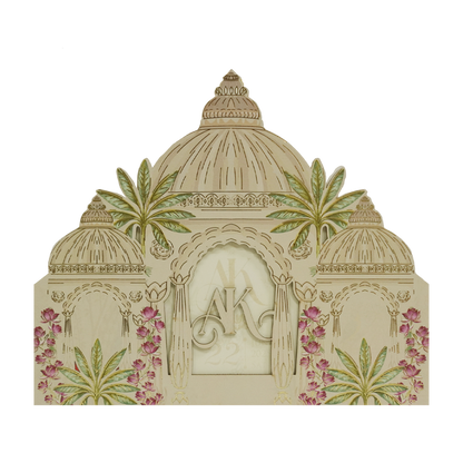 Cream Laser Cut Arch MDF Marriage Card-King of Cards