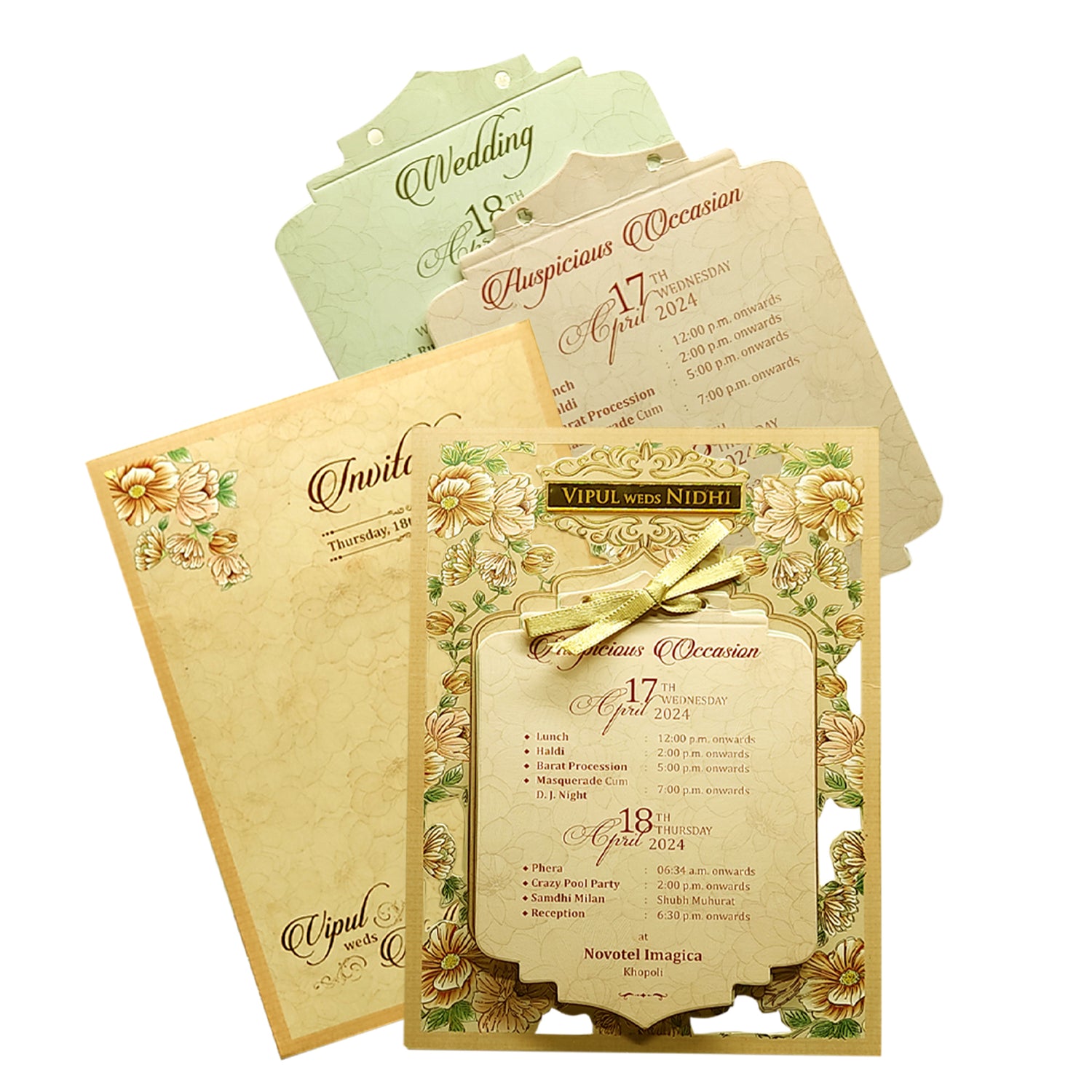 Make your event special with our exclusive Pale Light Brown Laser Cut Wedding Card Order now! ?WhatsApp Support ?Express Delivery.