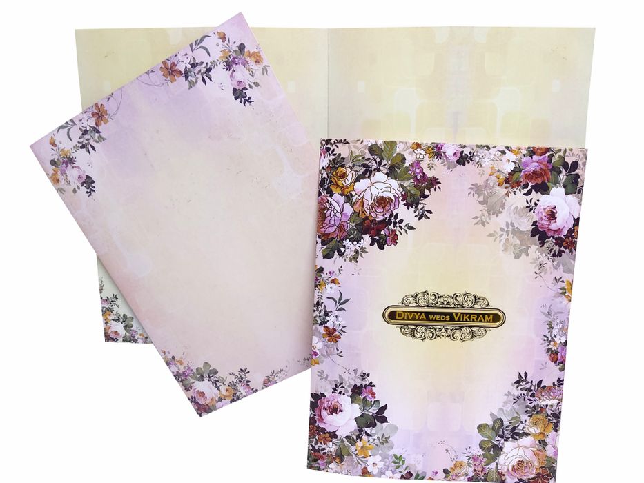 Multicolour Floral Design in Offset With Name Plate-King of Cards