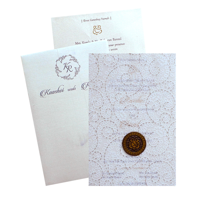 White Wolly Single Sheet Invitation-KRCS7400