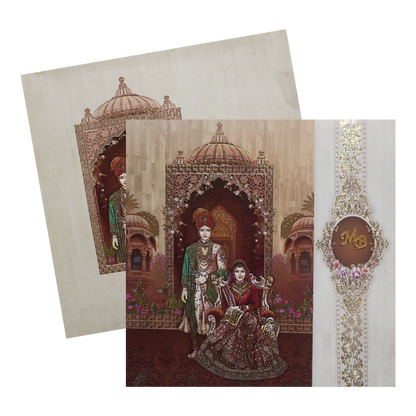 Royal Laser cut with Bride Groom Invitation-King of Cards