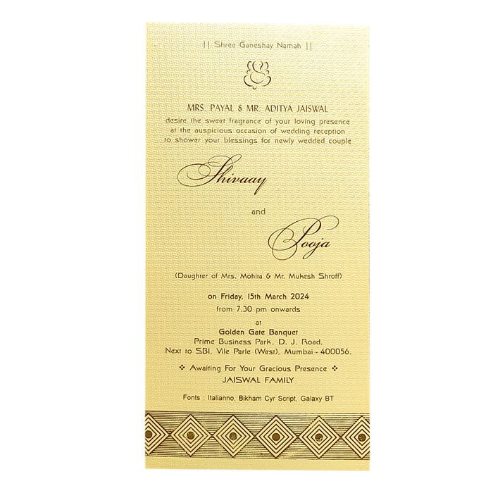 Cream Single Sheet Invitation Card-King of Cards