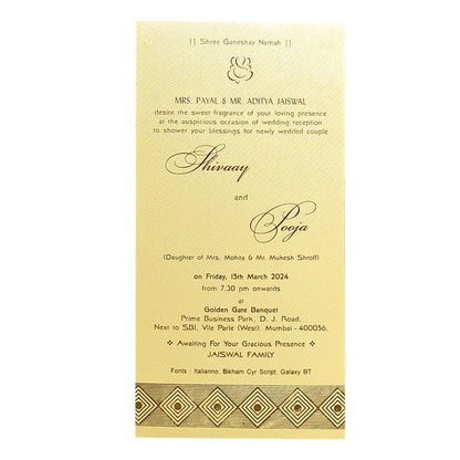 Cream Single Sheet Invitation Card-King of Cards