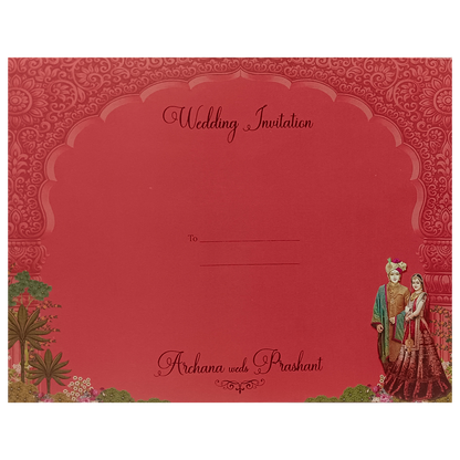 Red Padded Wedding Card-KSI12100