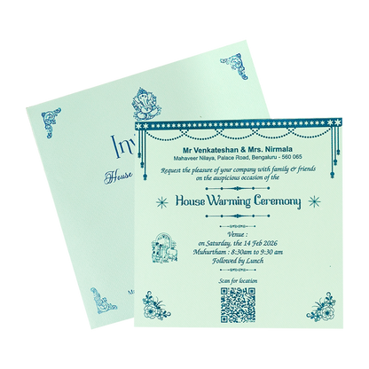 Check out Blue Single Sheet Wedding Card at best price. ?WhatsApp Support ?Express Delivery. | King of Cards.