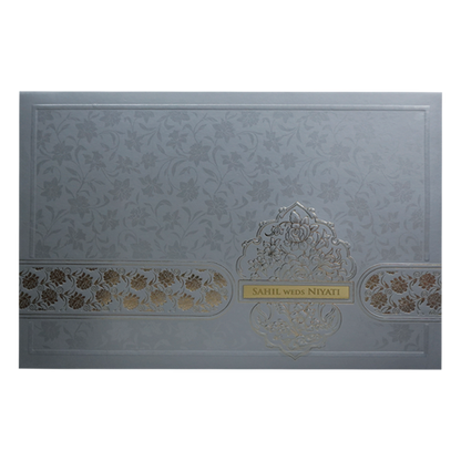 Grey Floral Marriage Invitation-King of Cards