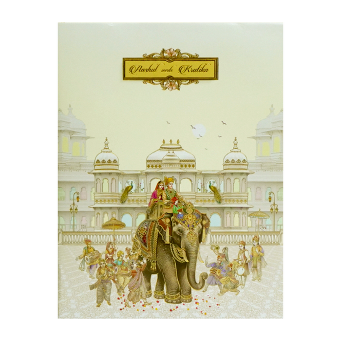 Cream Yellow Royal Wedding Box Card-King of Cards