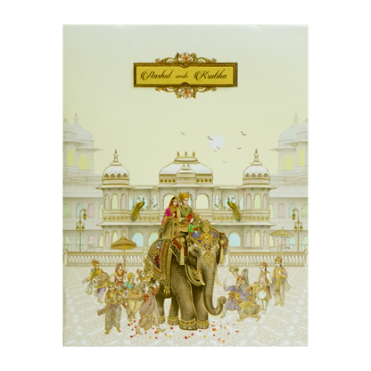 Cream Yellow Royal Wedding Box Card-King of Cards