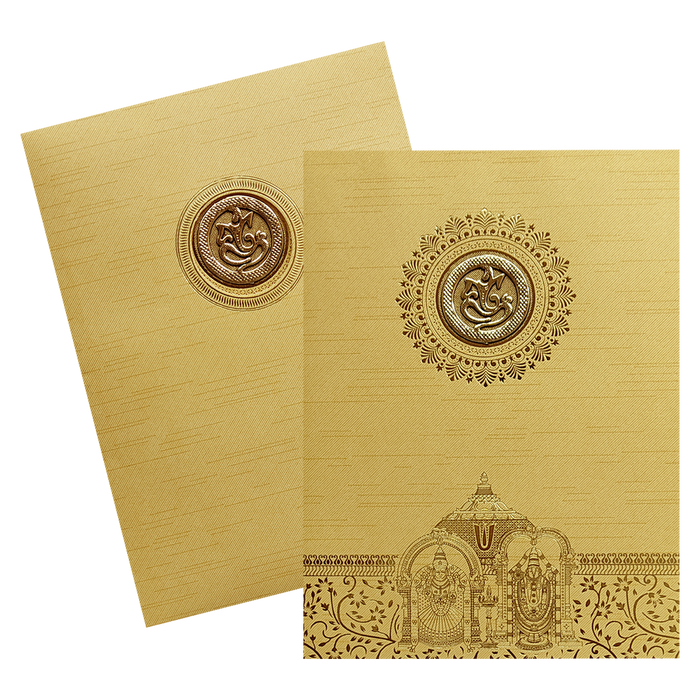 Gold Balaji Padmavathi Invitation Card-King of Cards
