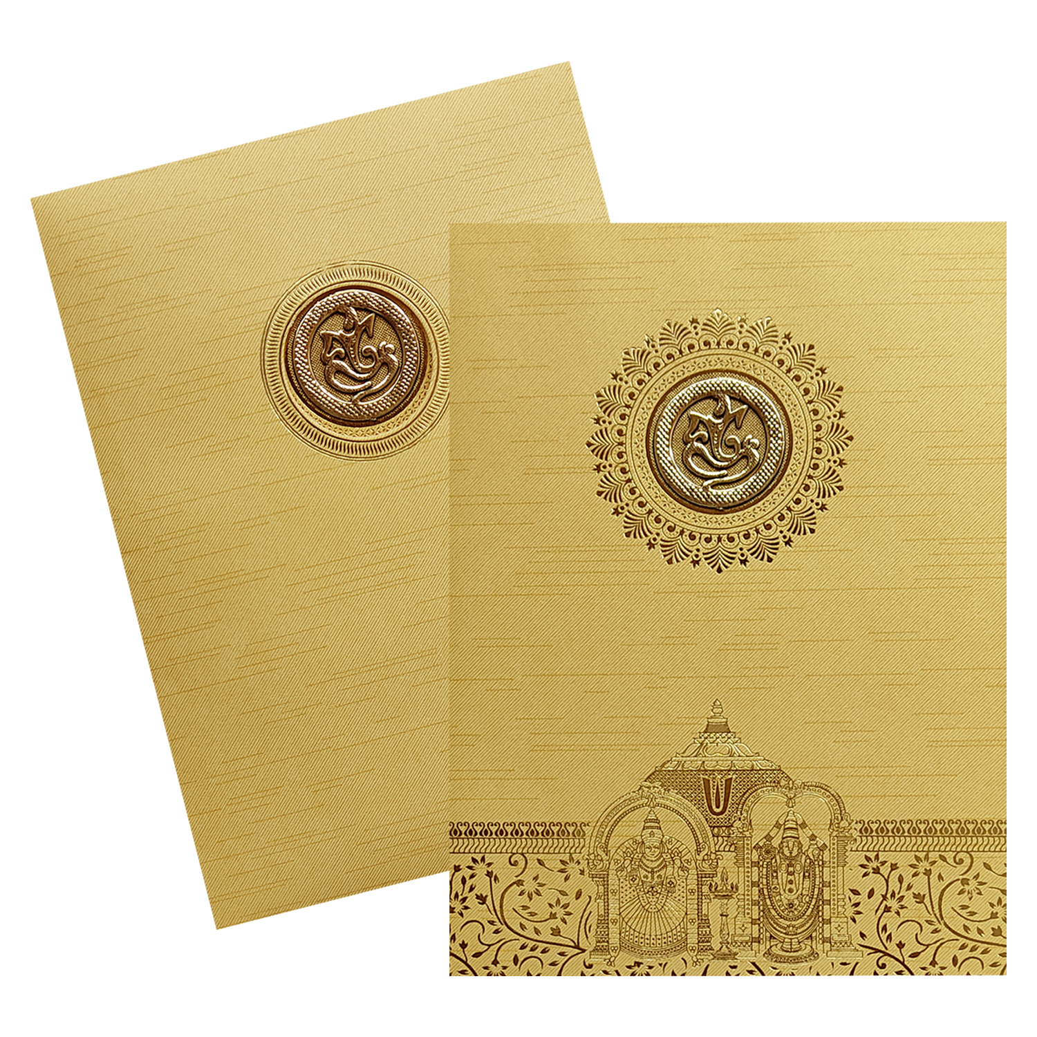 Gold Balaji Padmavathi Invitation Card-KNRM8705G